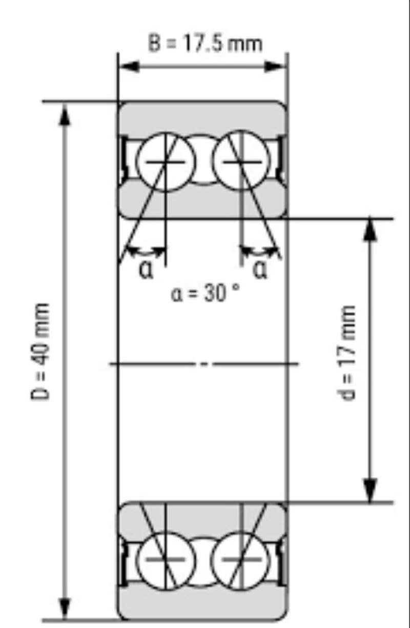 3202-2RS Dual-column  Angular Contact Ball Bearings
