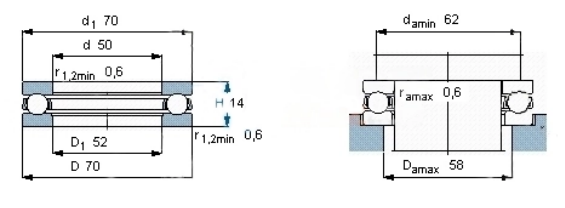 51110 단방향 스러스트 볼 베어링 51110 단방향 스러스트 볼 베어링